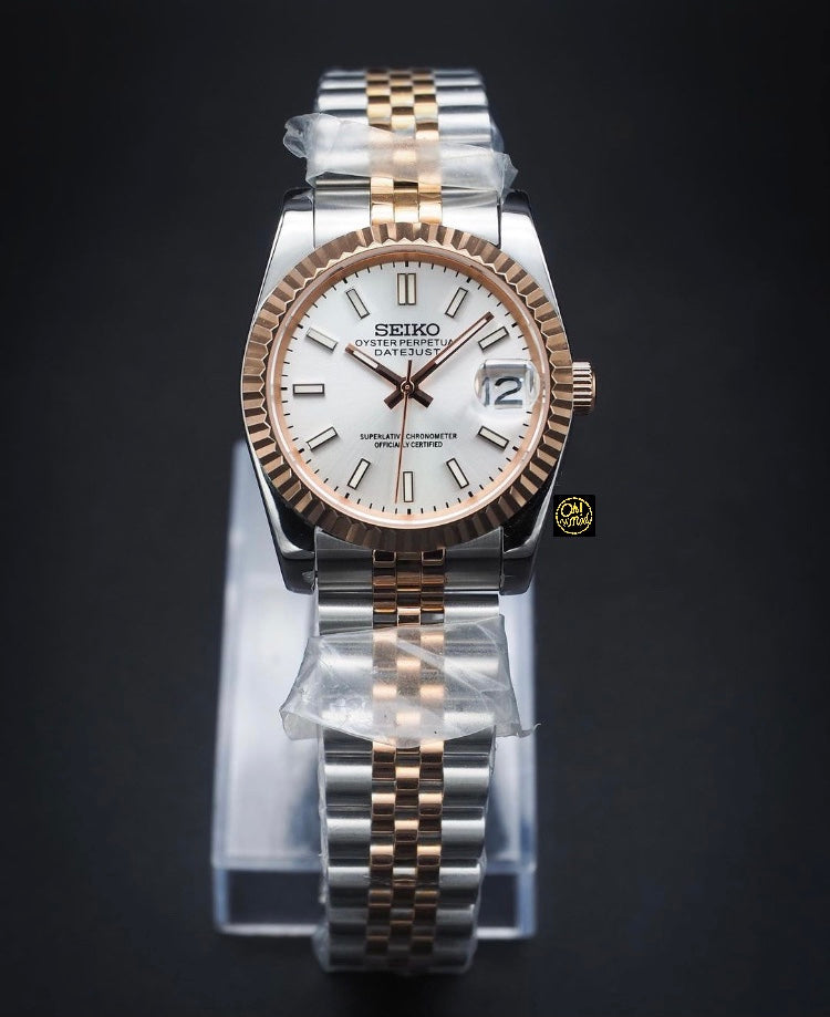 Seiko Mod Datejust "White" Two-Tones