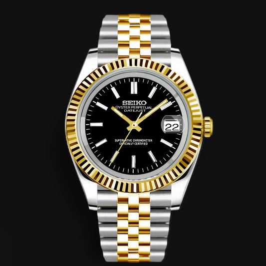 Seiko Mod Datejust "Black" Two Tone