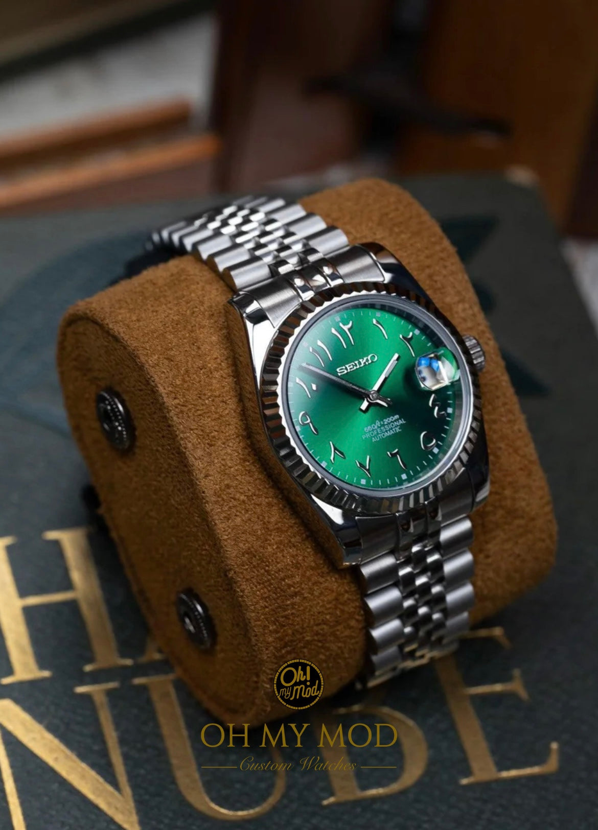 Seiko Mod Datejust "Green Arabic"