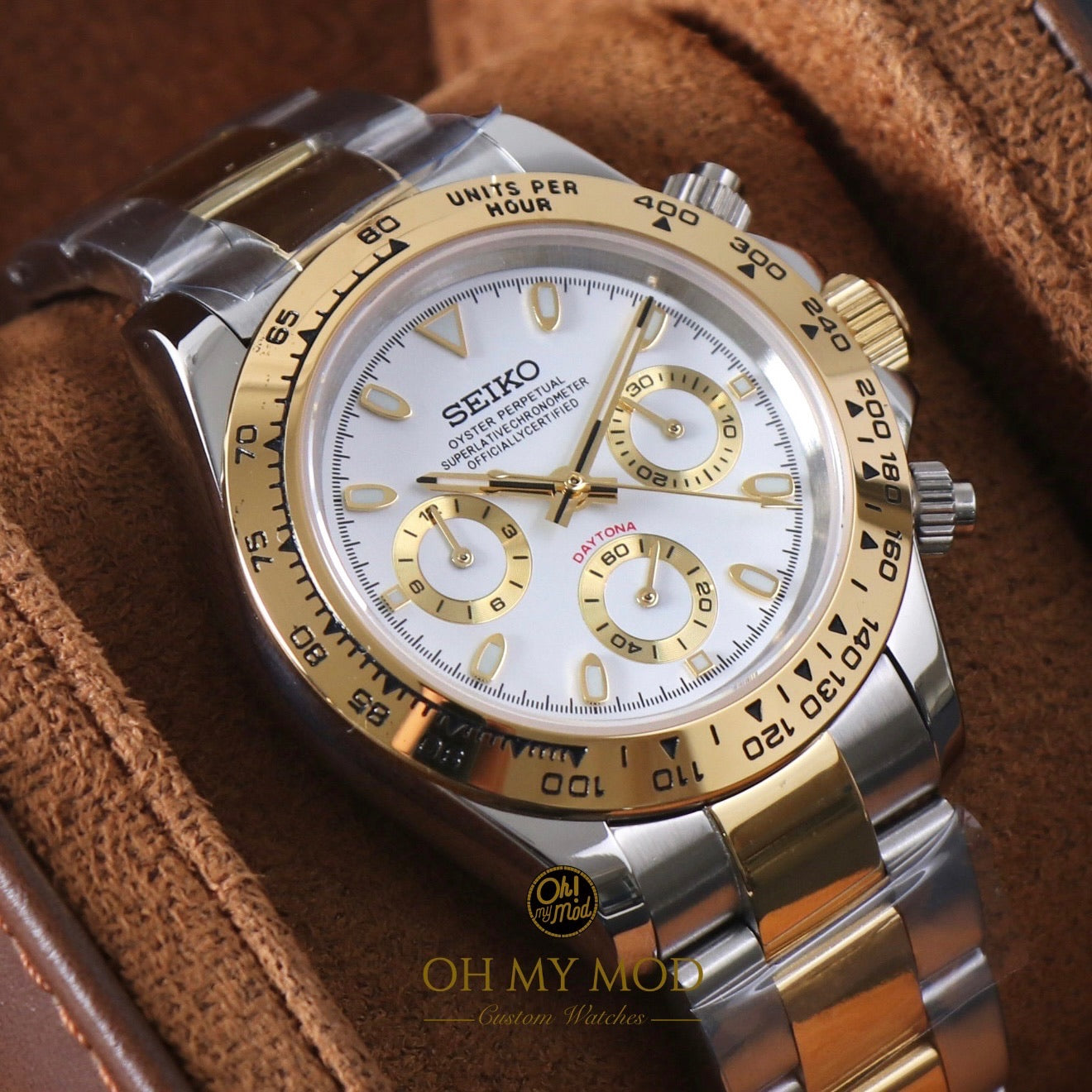 Seiko Mod Daytona "White Two-Tone"