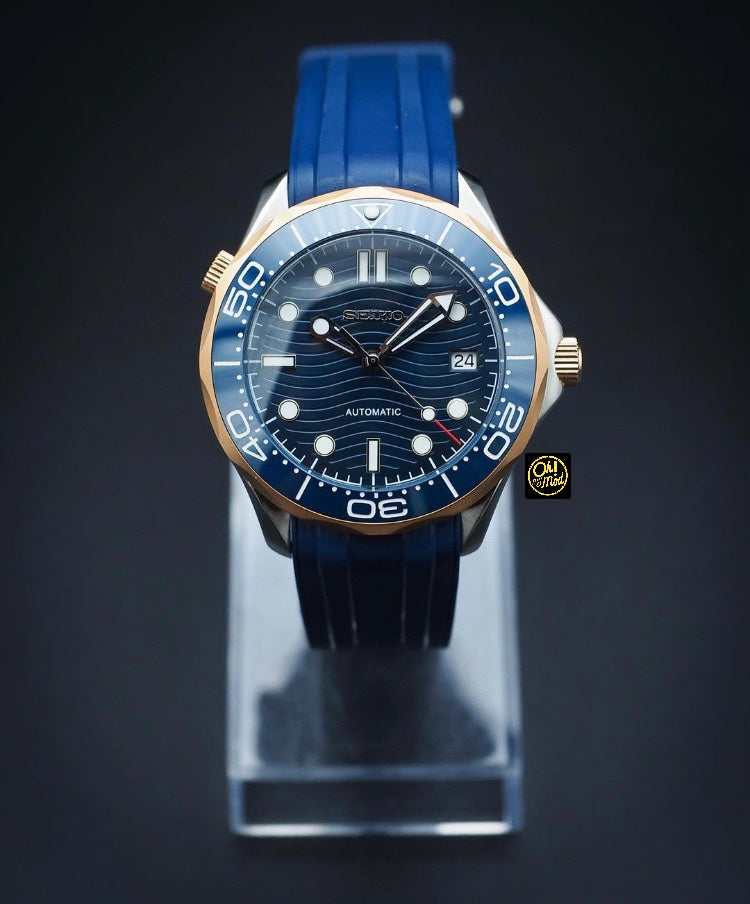 Seiko Mod Seamaster "Rose Gold &amp; Blue"