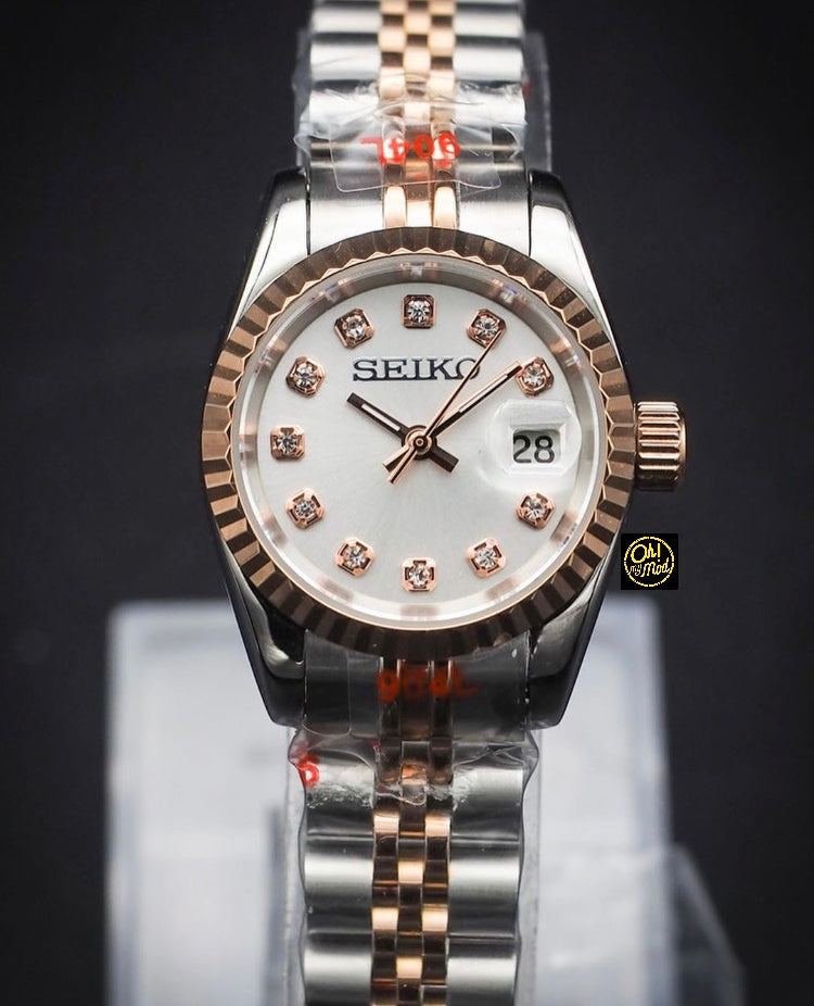 Seiko Mod "White Diamonds" 28mm