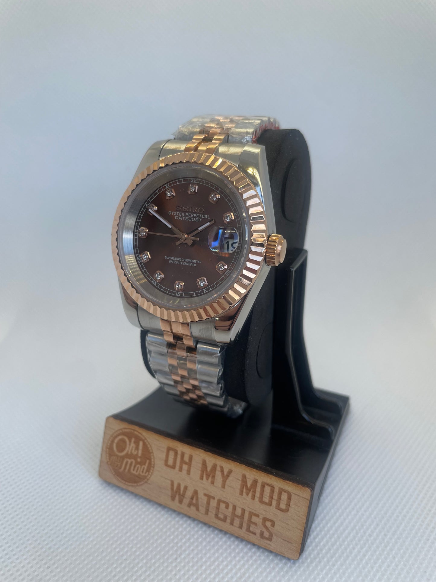 Seiko Mod Datejust "Chocolate Diamonds"