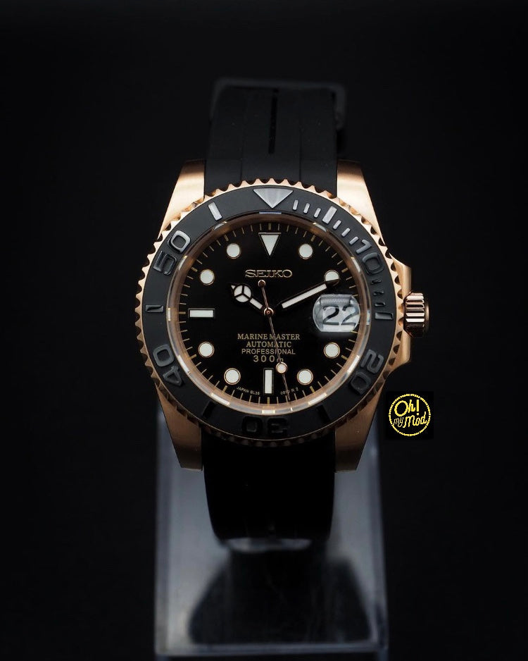 Seiko Mod Yacht Master "Rose Gold &amp; Black"