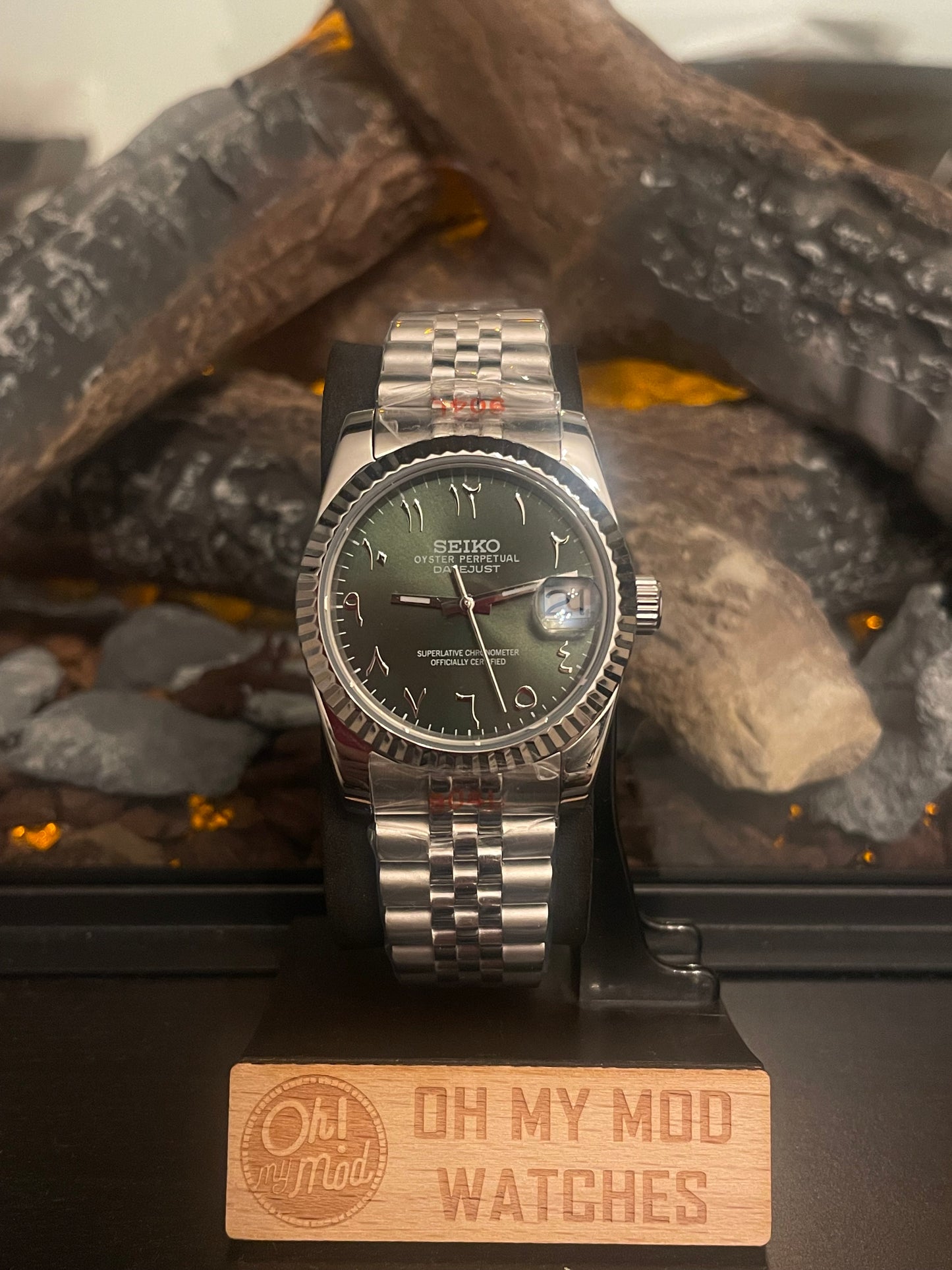 Seiko Mod Datejust "Olive Green Arabic"