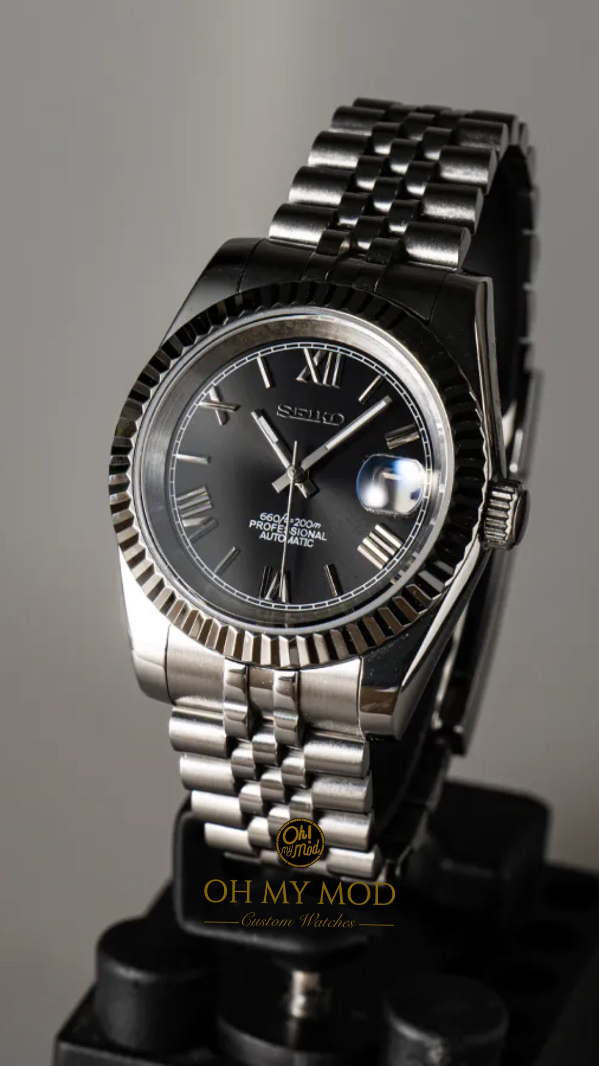 Seiko Mod Datejust "Black Roman"