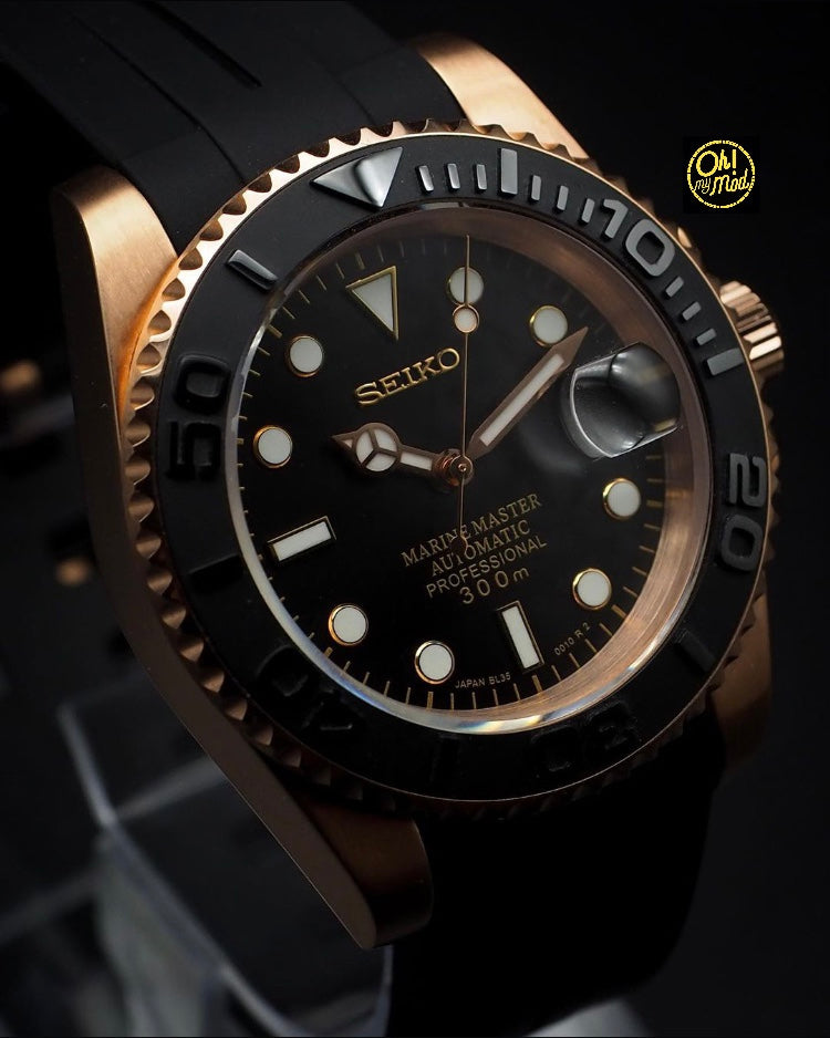 Seiko Mod Yacht Master "Rose Gold &amp; Black"