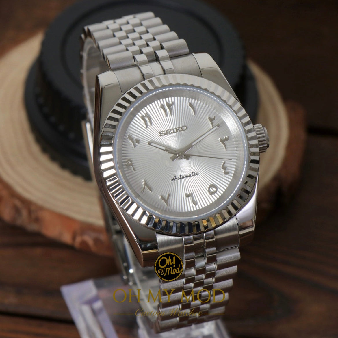 Seiko Mod Datejust "White Arabic” Gradient Dial