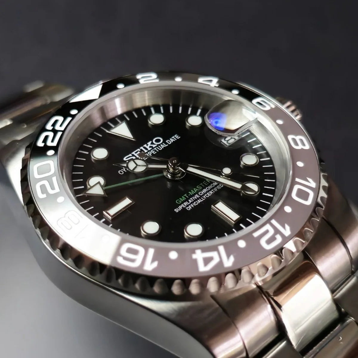 Seiko Mod GMT Master II „Bruce Wayne“