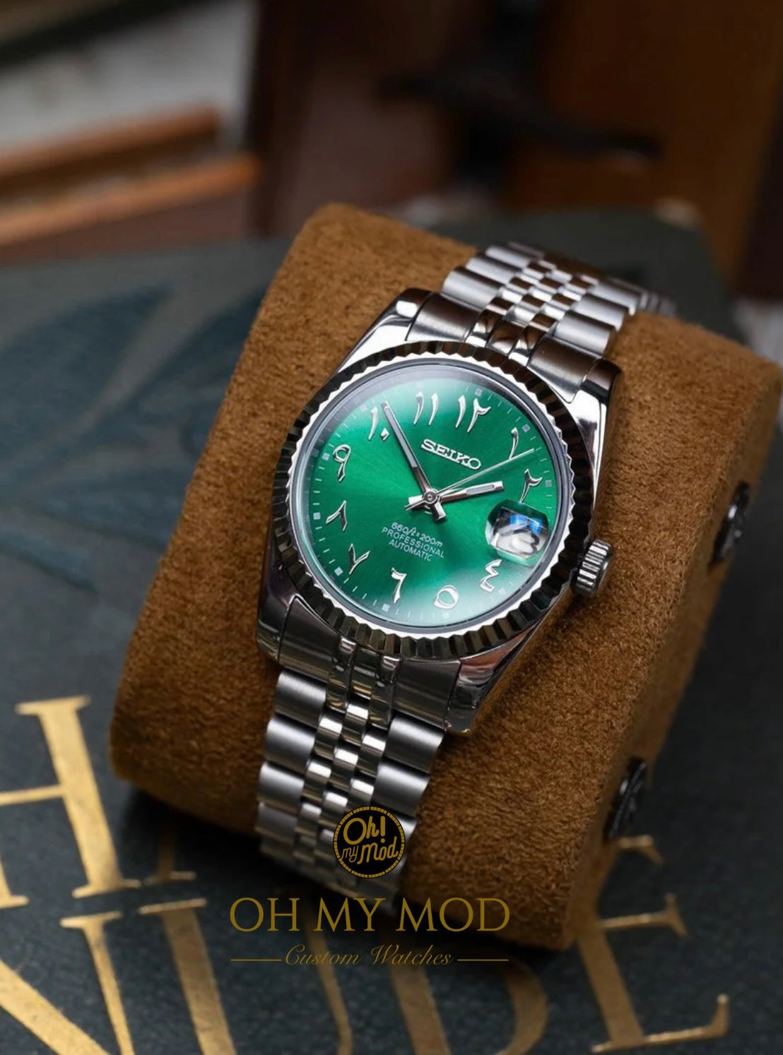 Seiko Mod Datejust "Green Arabic"