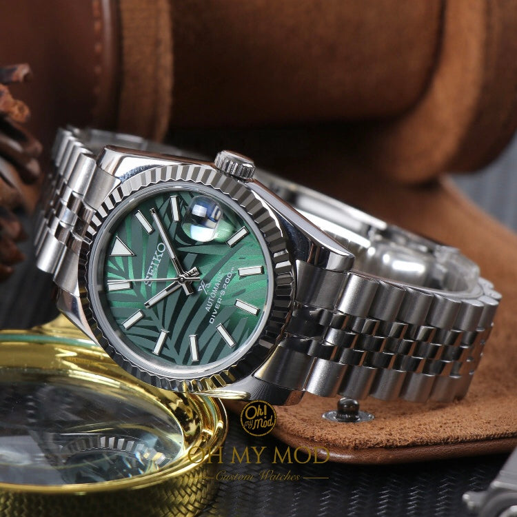 Seiko Mod Datejust "Green Palm”