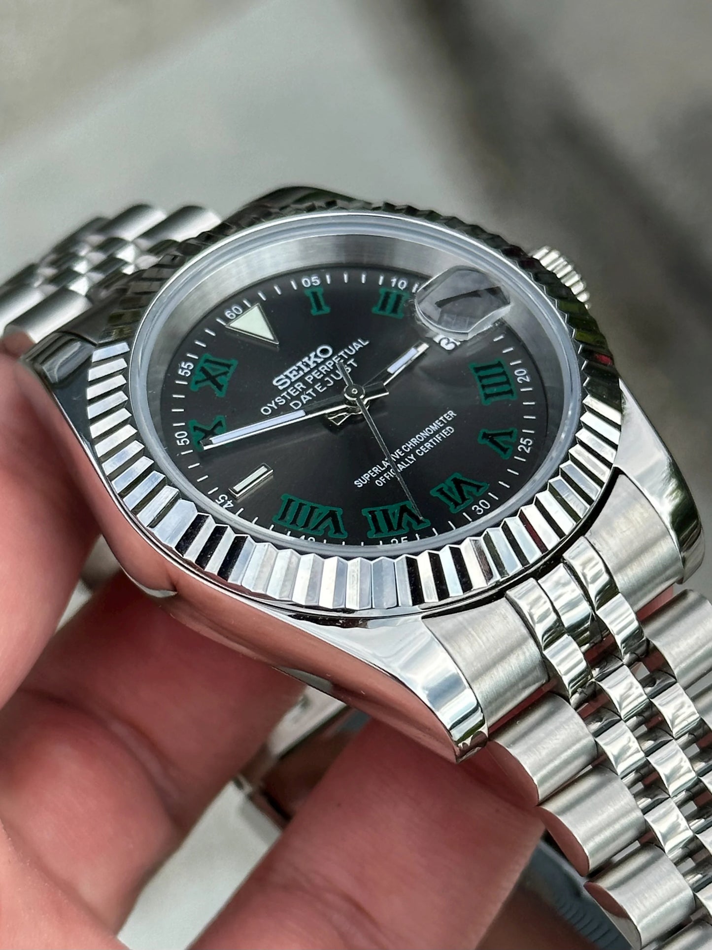 Seiko Mod Datejust "Wimbledon"