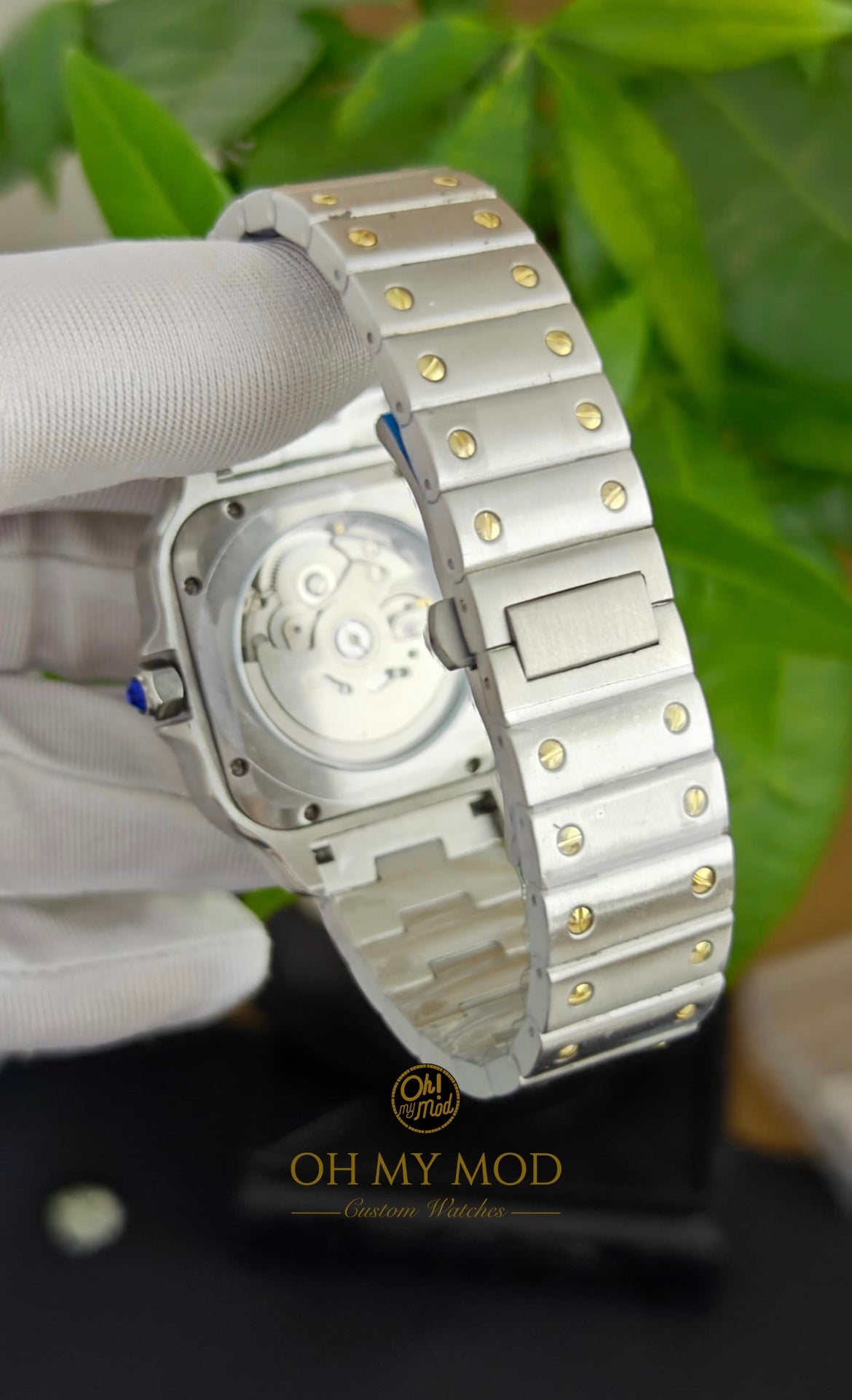 Seiko Mod Santos Silver & Gold “9-5 Edition” – Oh My Mod Watches