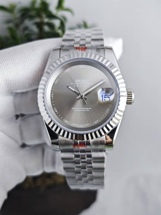 Seiko Mod Datejust "Smooth Silver Dial"