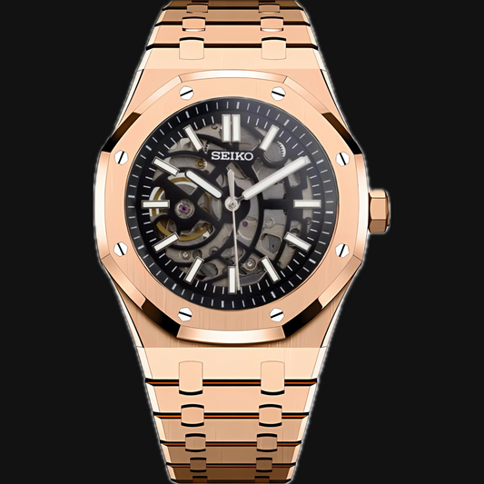 Seiko Mod Royal Oak "Rose Gold Skeleton"