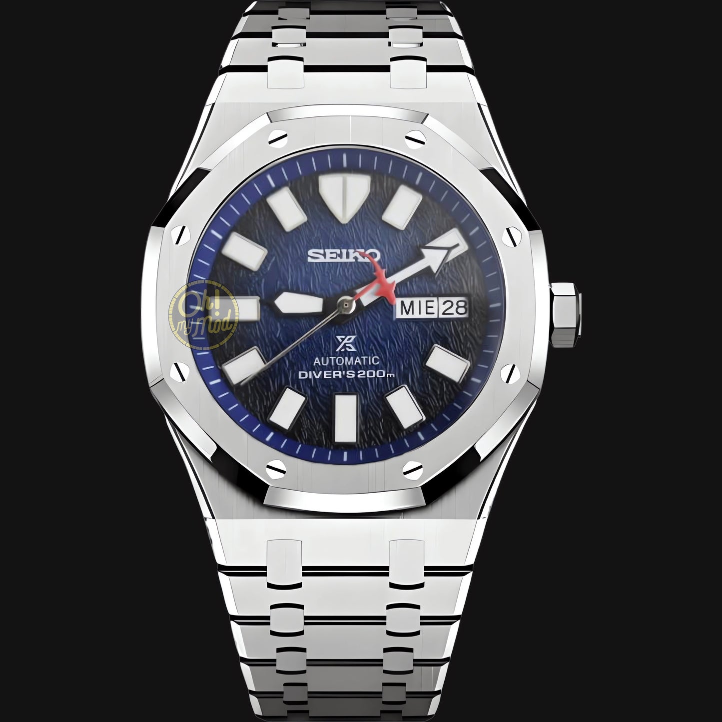 Seiko Mod Royal Oak Daydate “Deep Blue Shark” (Full Custom Watch)