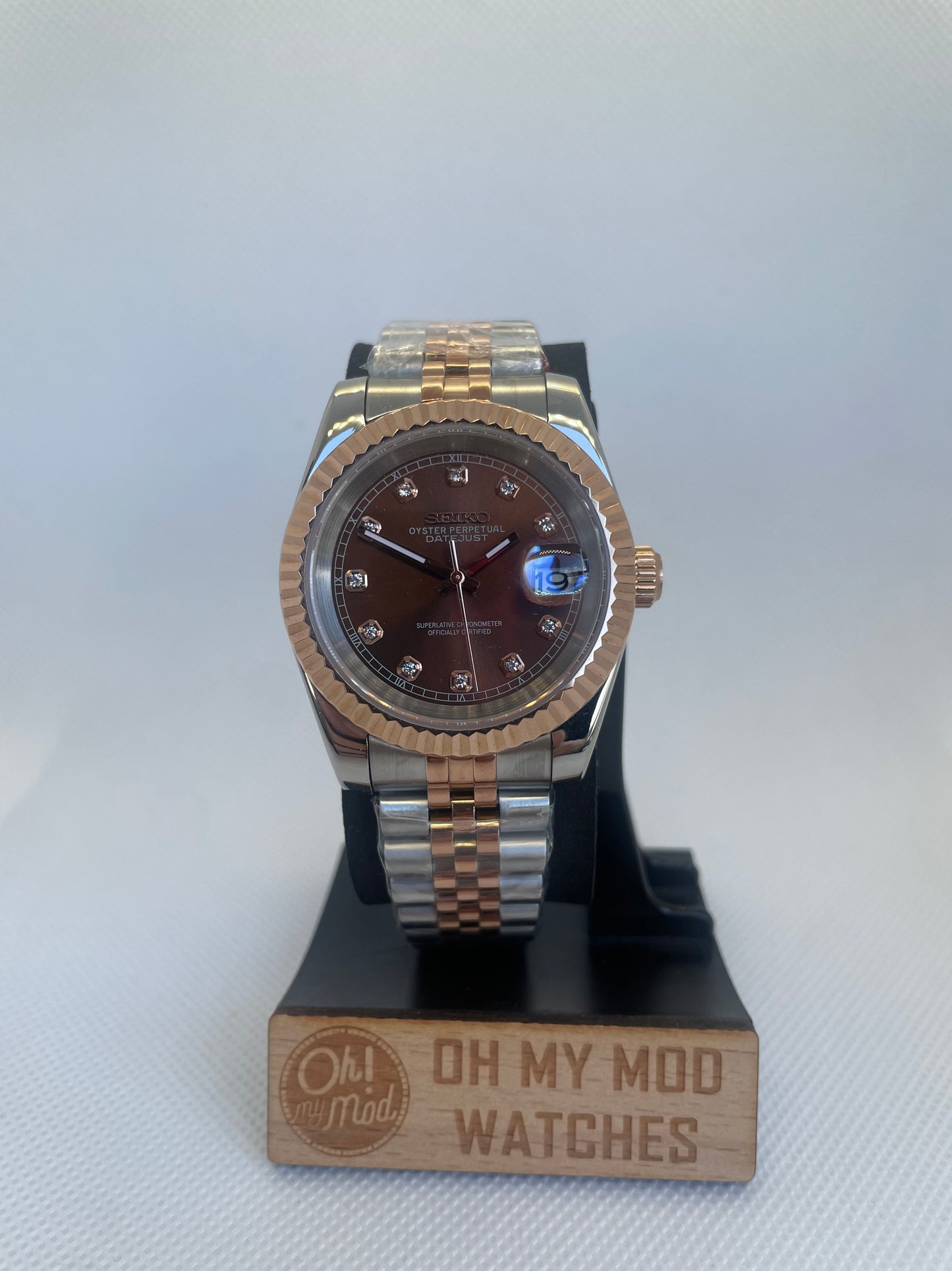 Seiko Mod Datejust "Chocolate Diamonds"