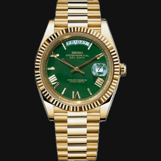 Seiko Mod Daydate Gold "Green"