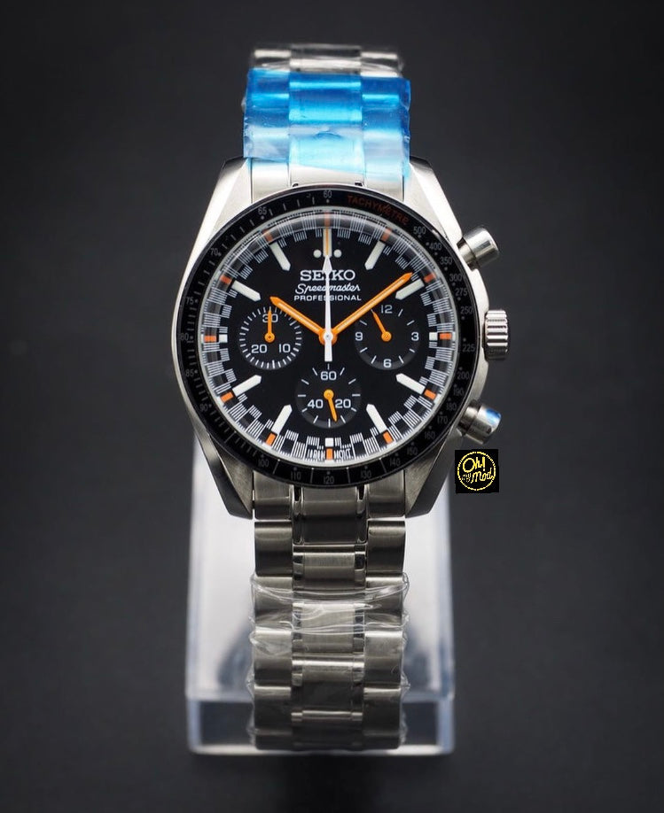 Seiko Mod Speedmaster "Black &amp; Orange"