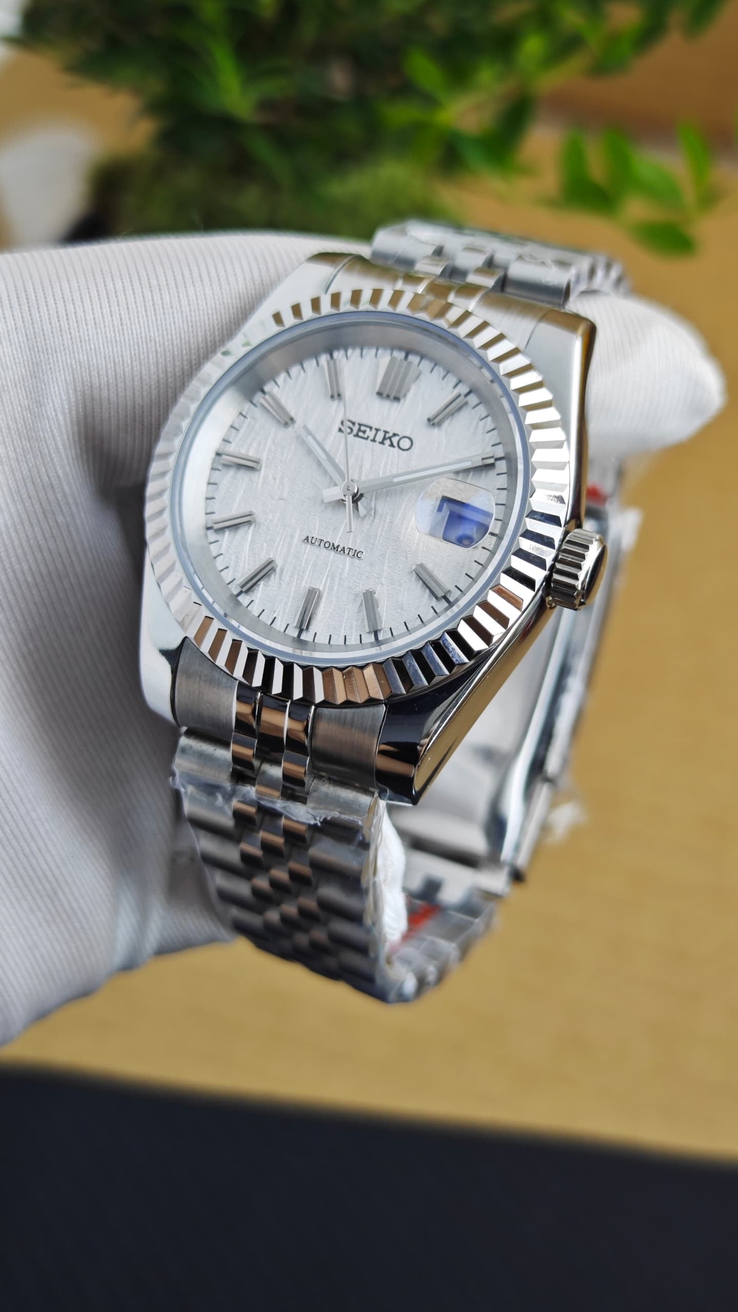 Seiko Mod Datejust "White Waves"