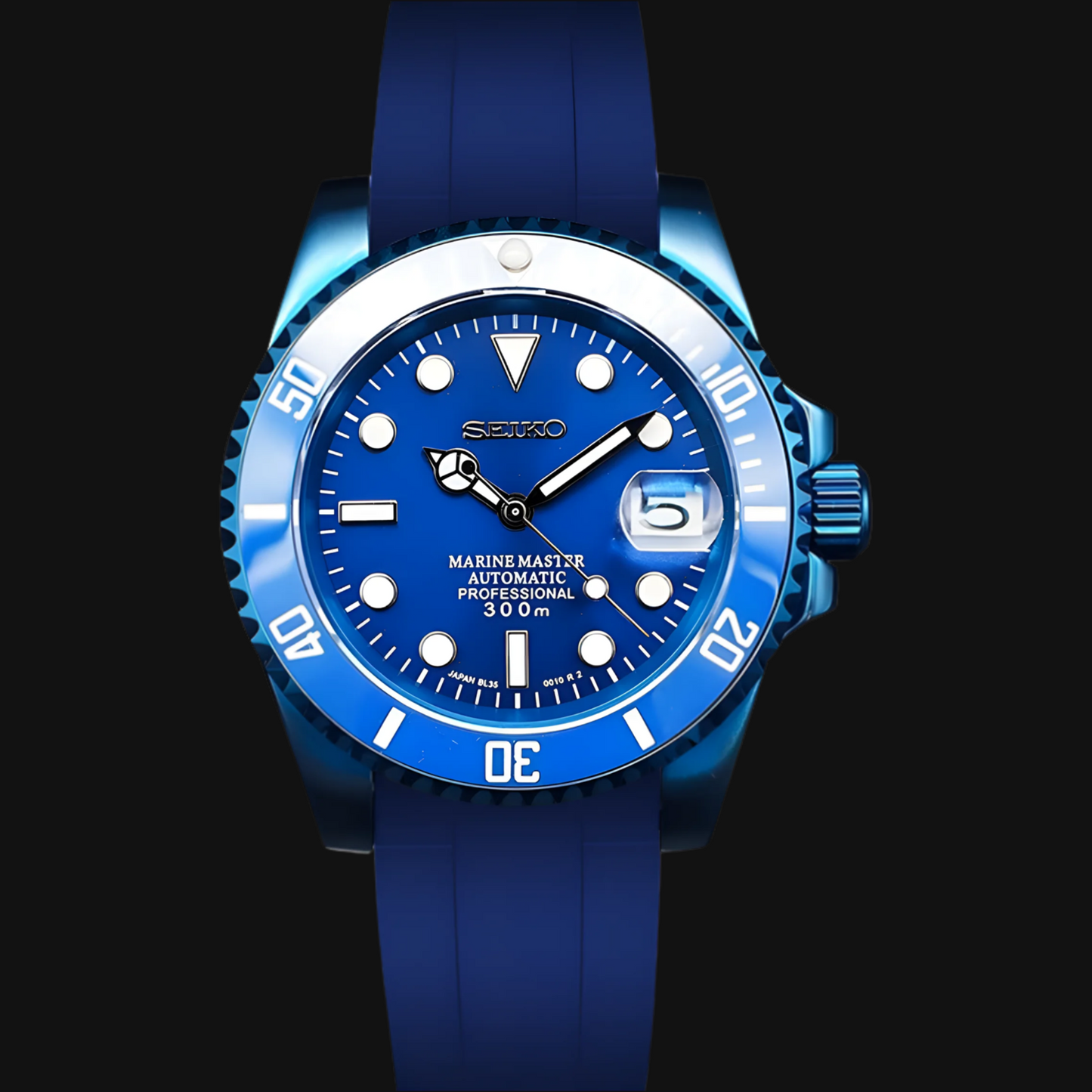 Seiko Mod Submariner "Triple Blue"