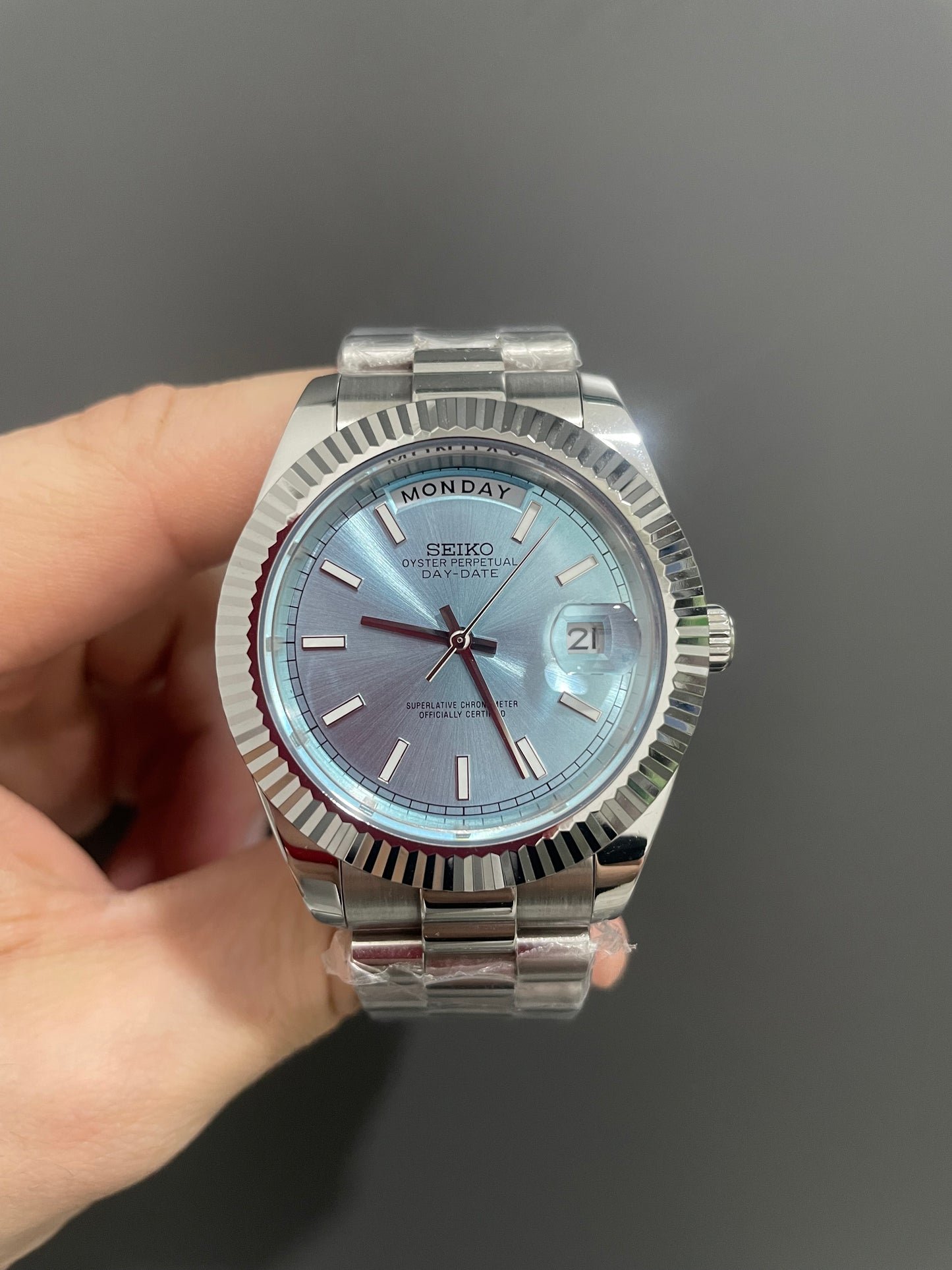 Seiko Mod Daydate "Ice Blue"