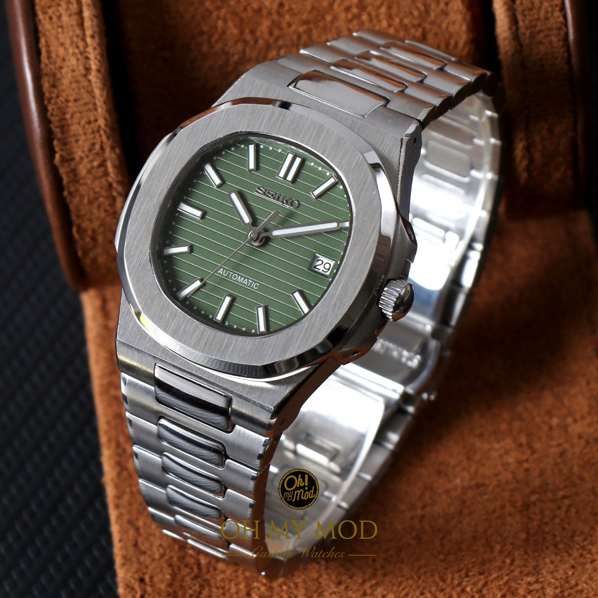 Seiko Mod Nautilus "Green Olive"