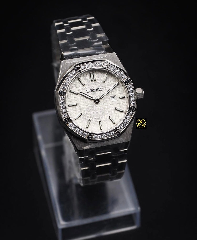 Seiko Mod Royal Oak "White Diamonds 31mm"