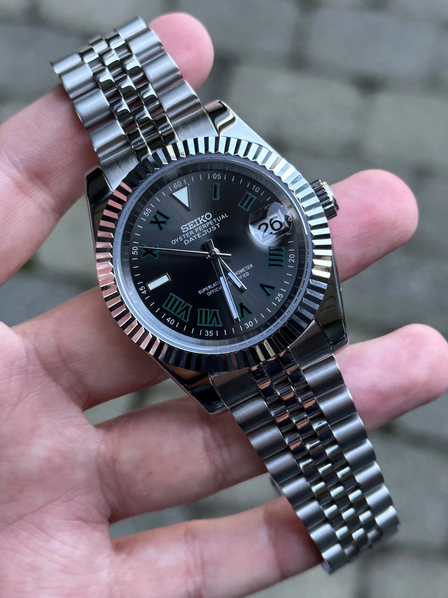 Seiko Mod Datejust "Wimbledon"