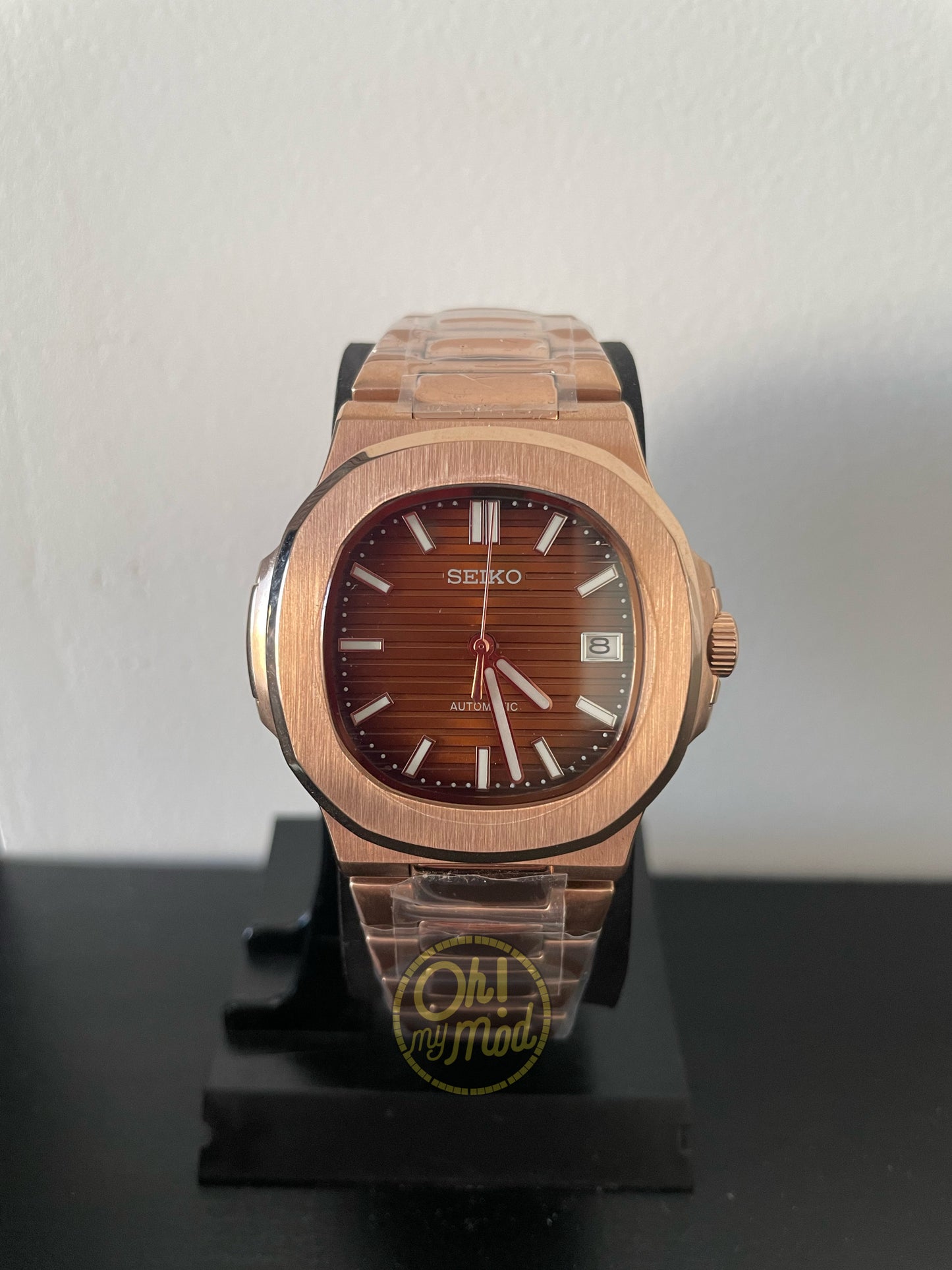 Seiko Mod Nautilus "Rose Gold & Chocolate"