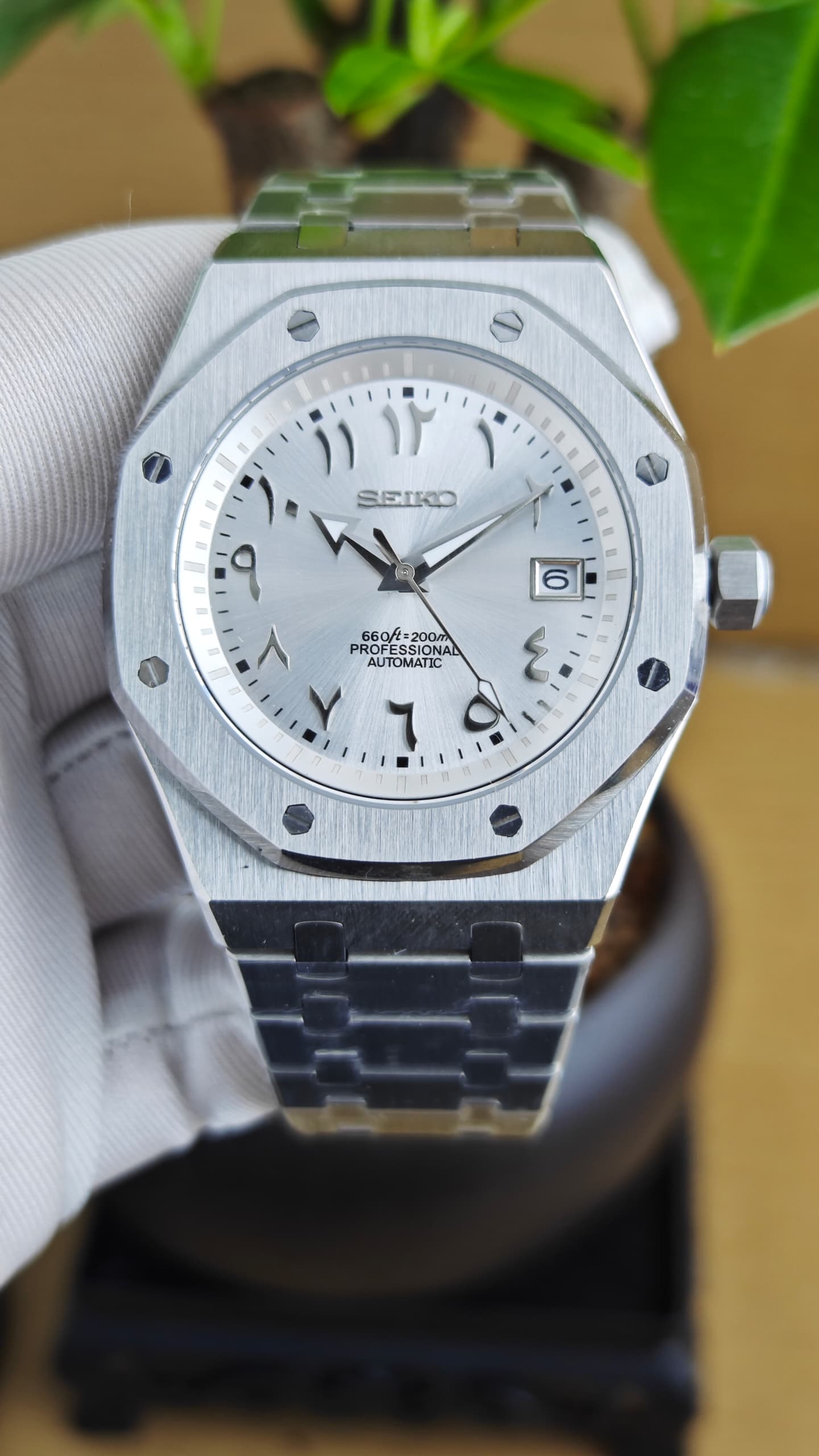 Seiko Mod Royal Oak "Arabic Silver"