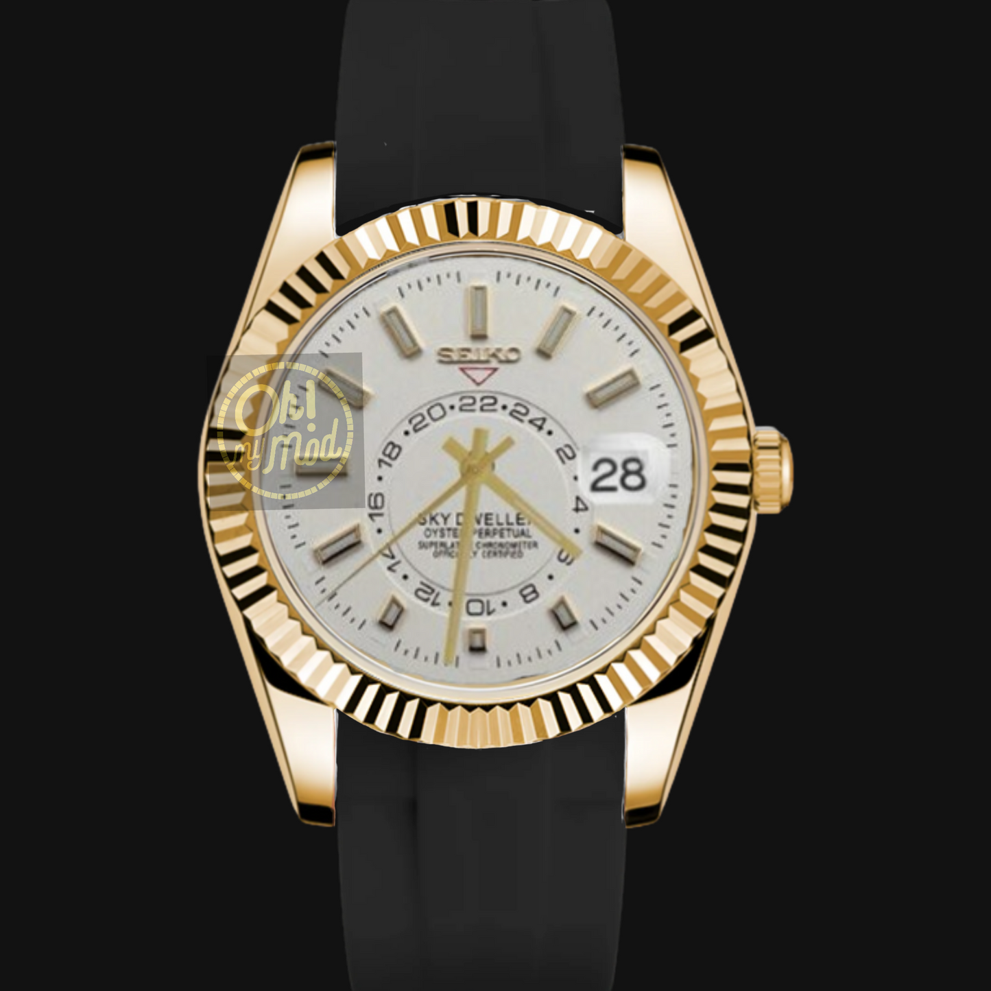 Seiko Mod Sky Dweller “White” Two Tone Silver & Gold