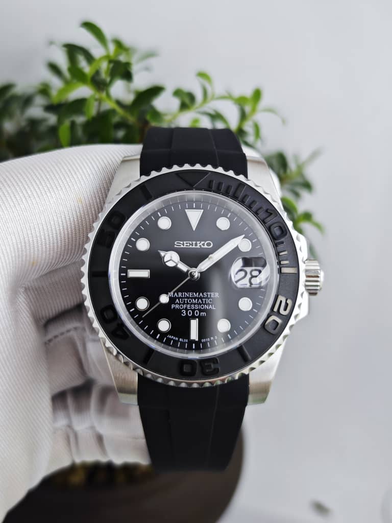 Seiko Mod Yacht Master "Silver &amp; Black"