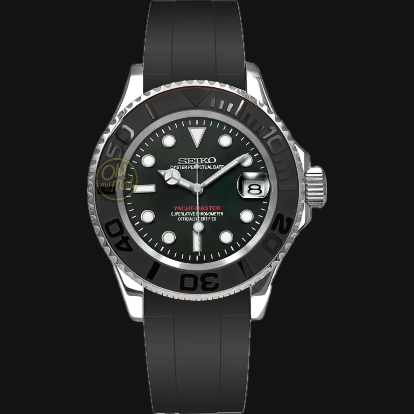 Seiko Mod Yacht Master "Silver &amp; Black"