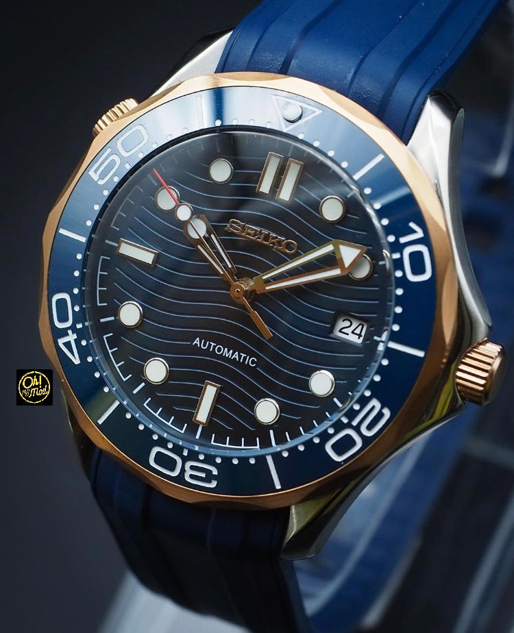 Seiko Mod Seamaster "Rose Gold &amp; Blue"