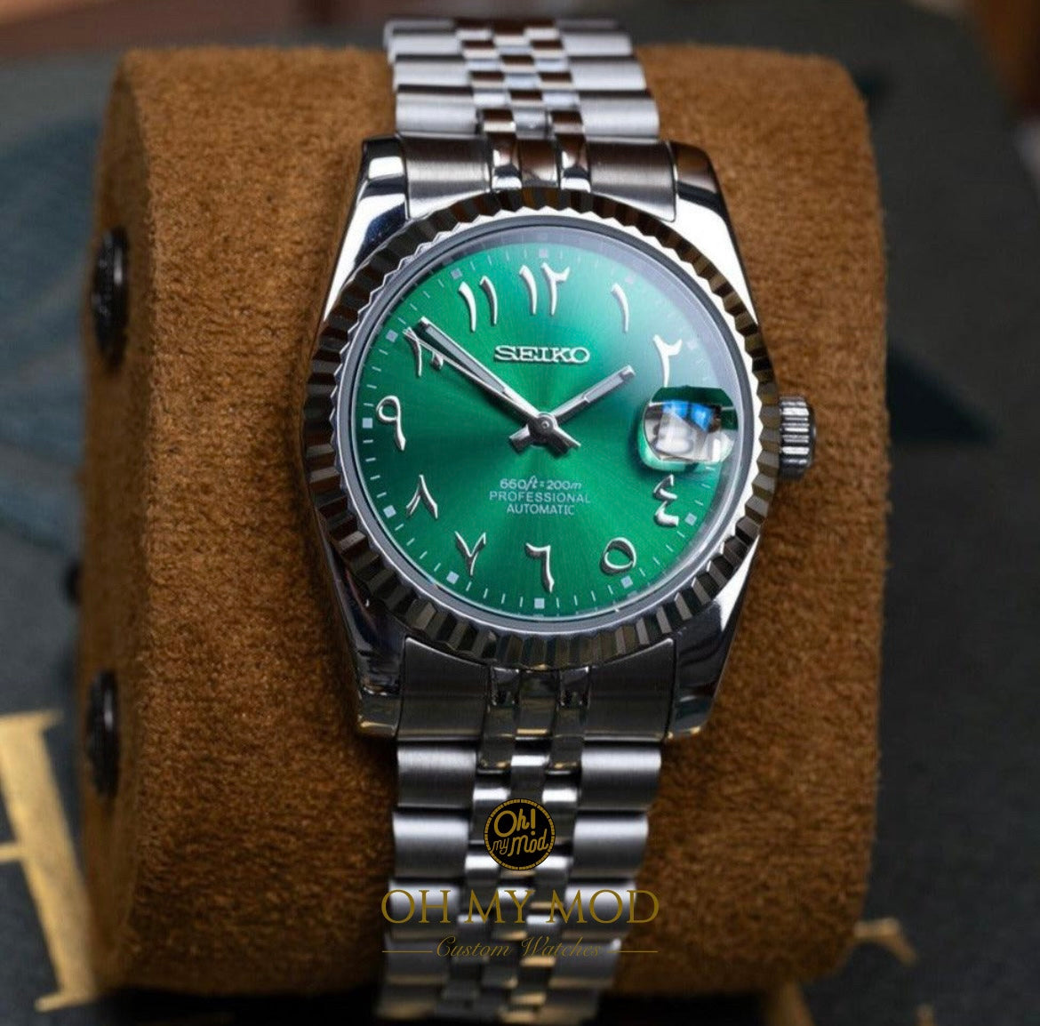 Seiko Mod Datejust "Green Arabic"