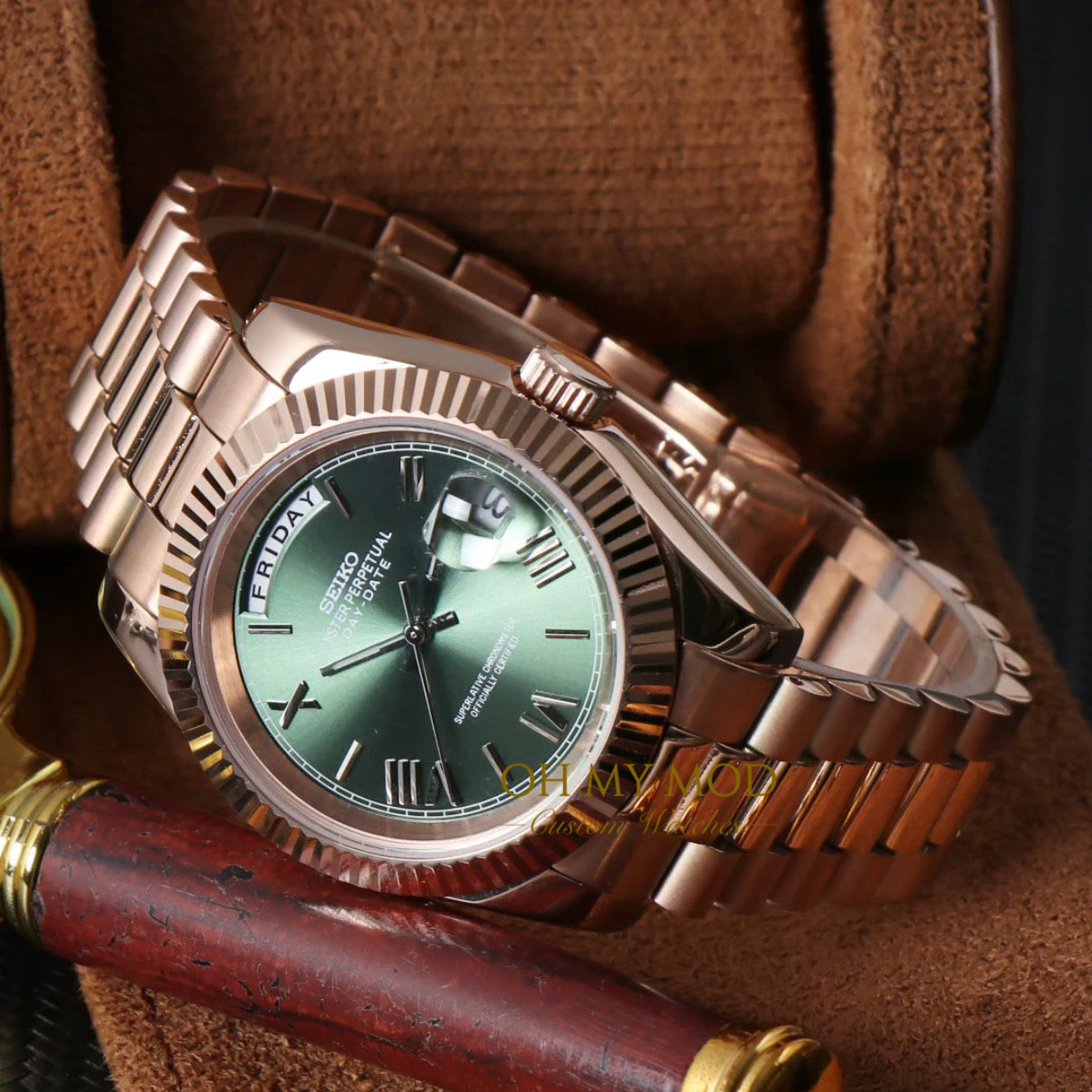 Seikodate "Green Olive" Rose Gold