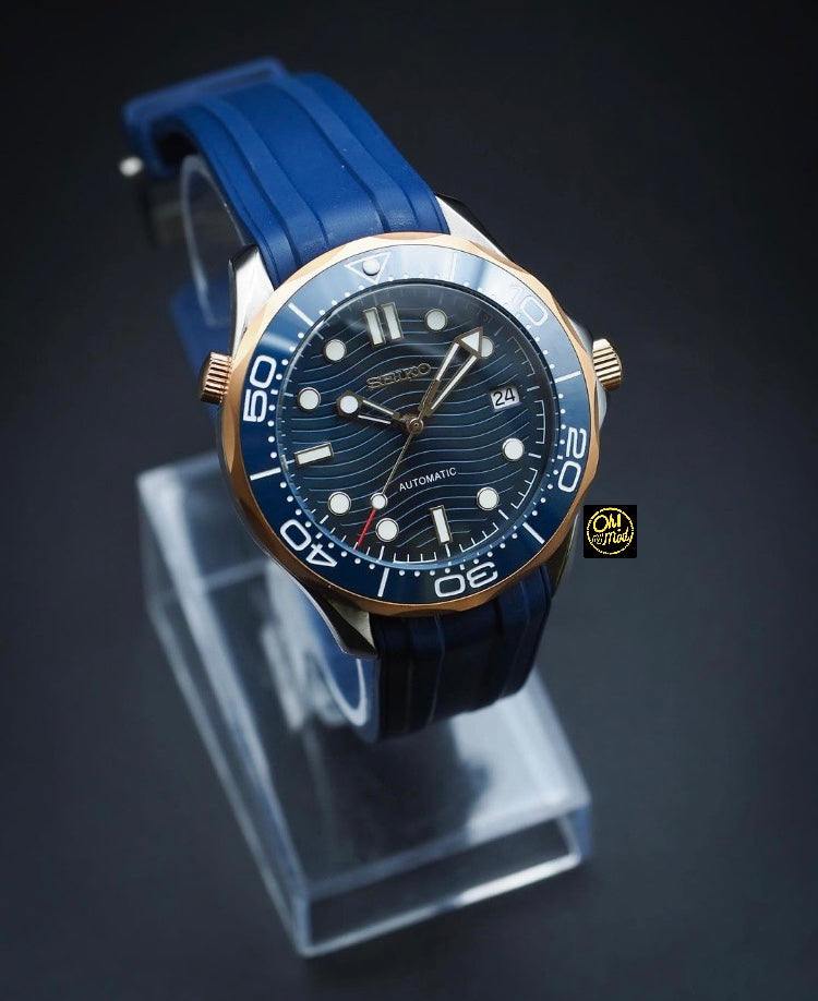 Seiko Mod Seamaster "Rose Gold &amp; Blue"