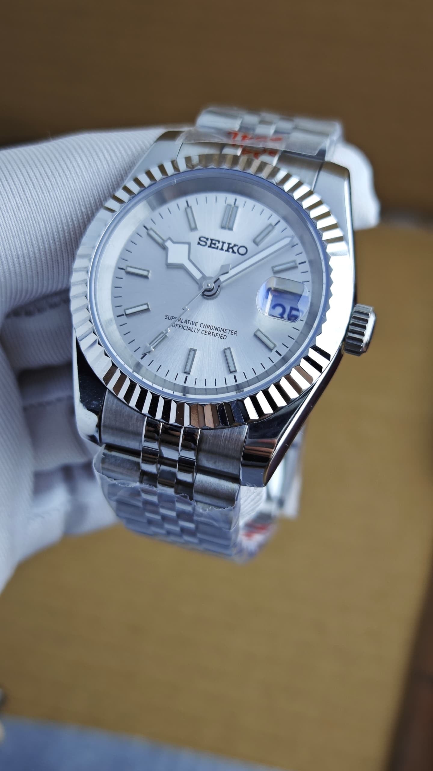 Seiko Mod Datejust "Silver Thunder"