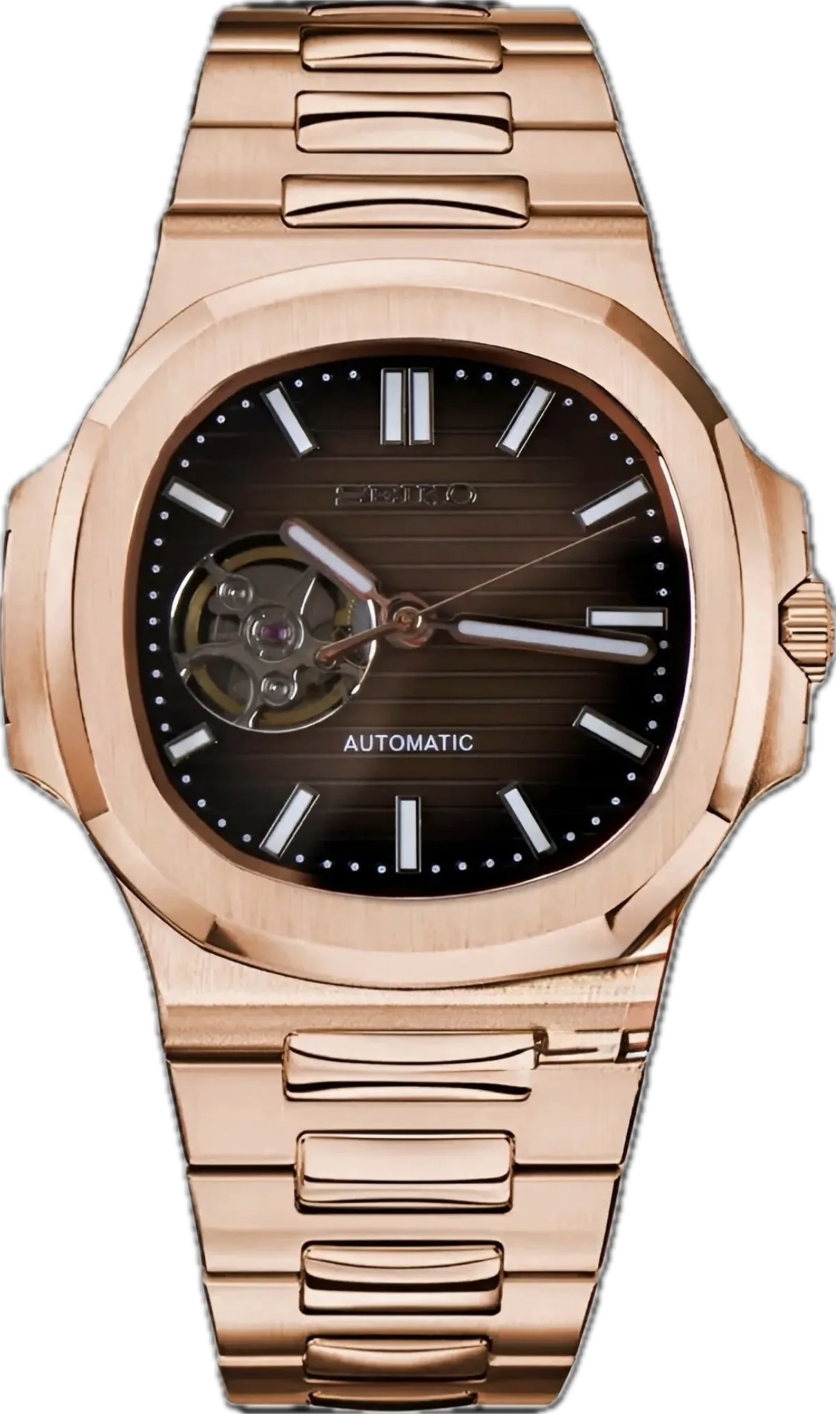 Nautiko | Corazón abierto de oro rosa y chocolate