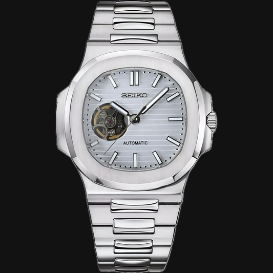 Seiko Mod Nautilus "Corazón abierto blanco"