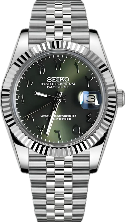 Seiko Mod Datejust „Olivgrün Arabisch“