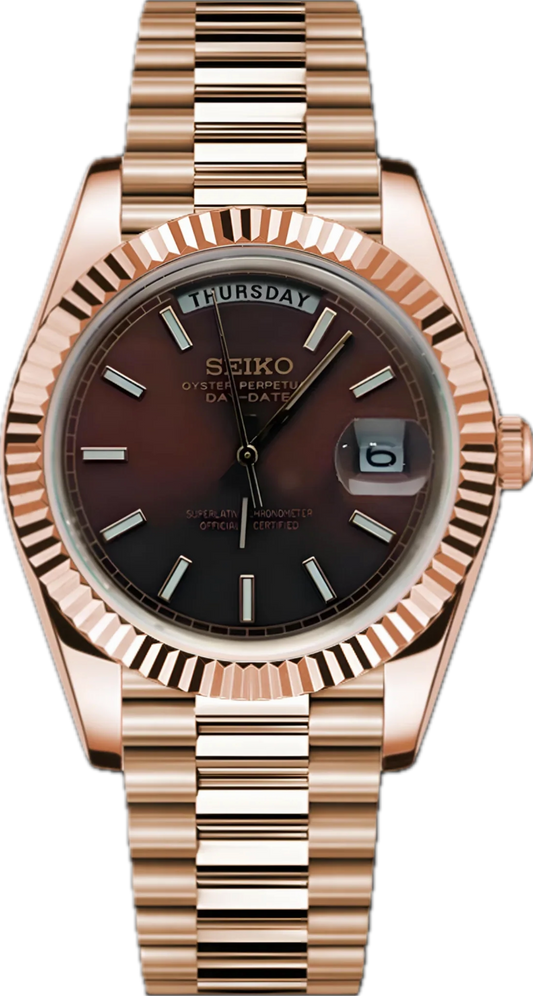 Seiko Mod Daydate "Chocolate" Roségold