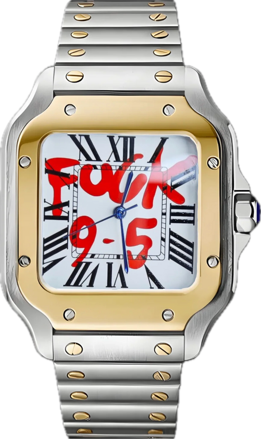 Seiko Mod Santos Silber &amp; Gold „9-5 Edition“