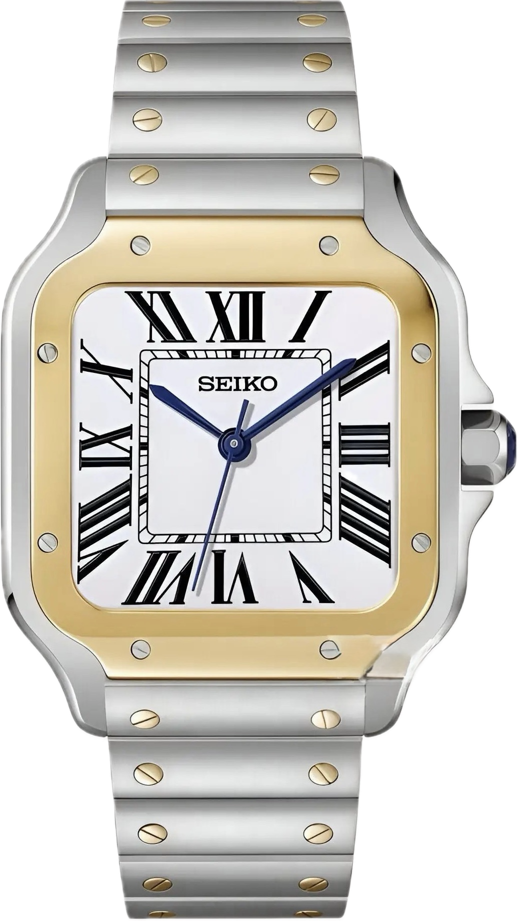 Seiko Mod Santos „Silber &amp; Gold“