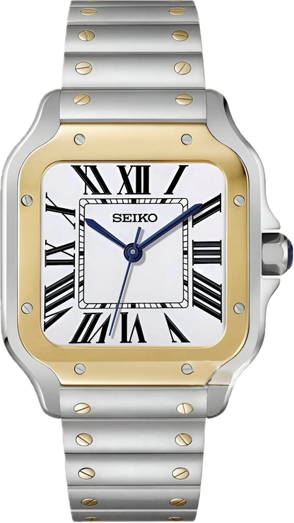 Seiko Mod Santos „Silber &amp; Gold“