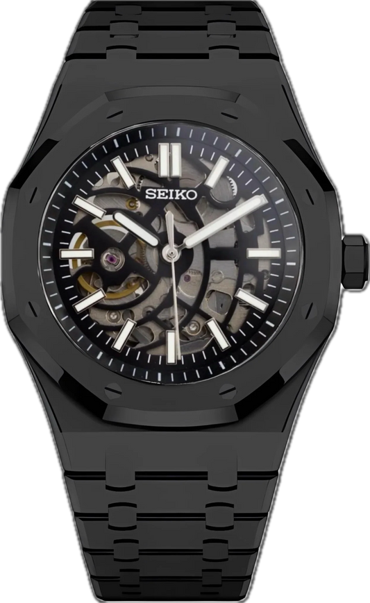 Seiko Mod Royal Oak „Schwarzes Skelett“