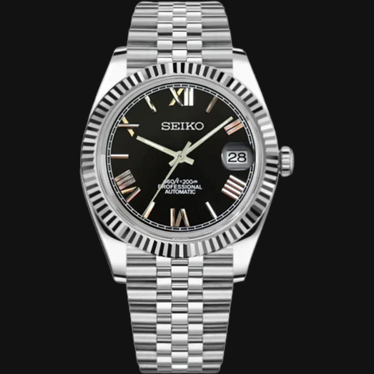 Seiko Mod Datejust "Black Roman"