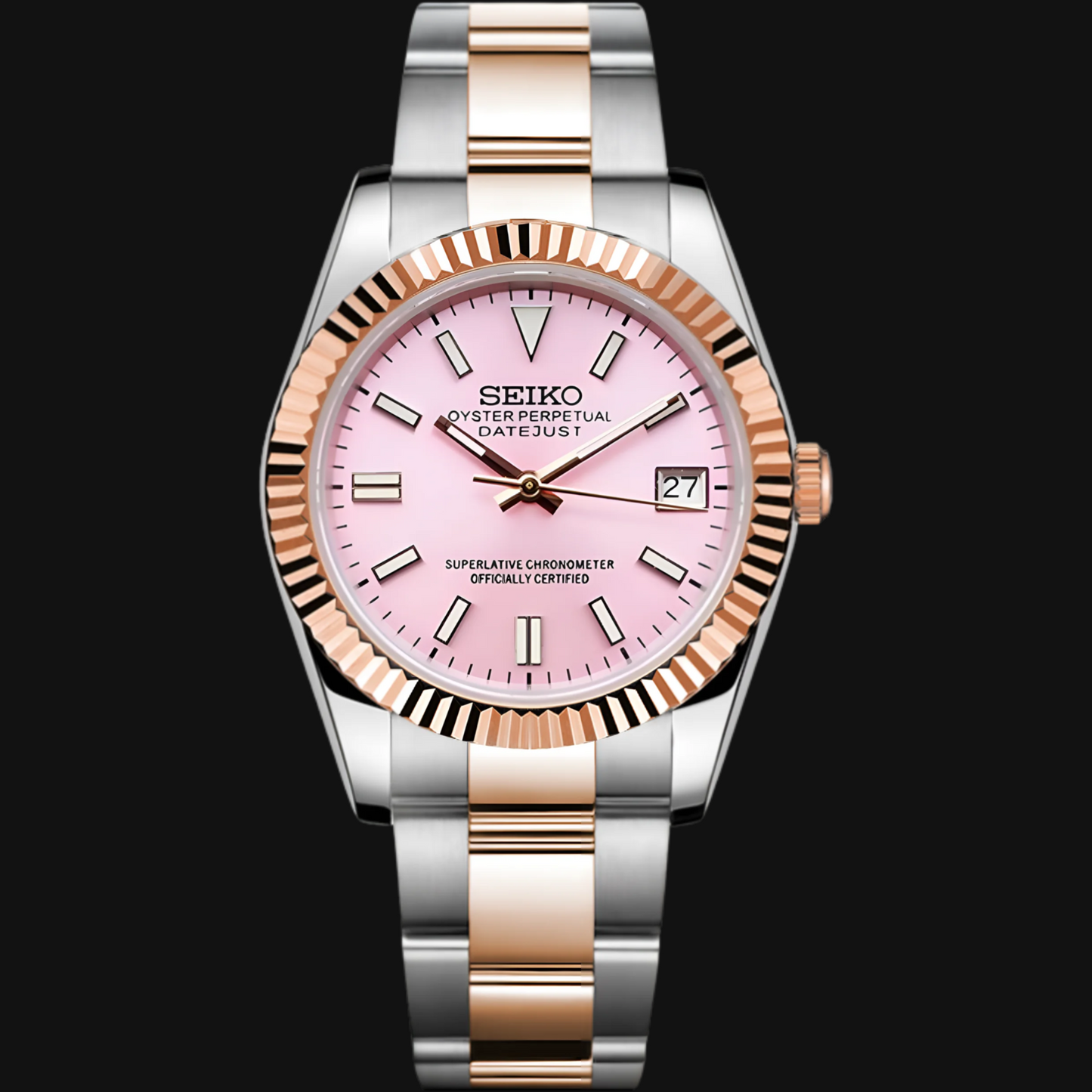 Seiko Mod Datejust "Pink" Two-Tones