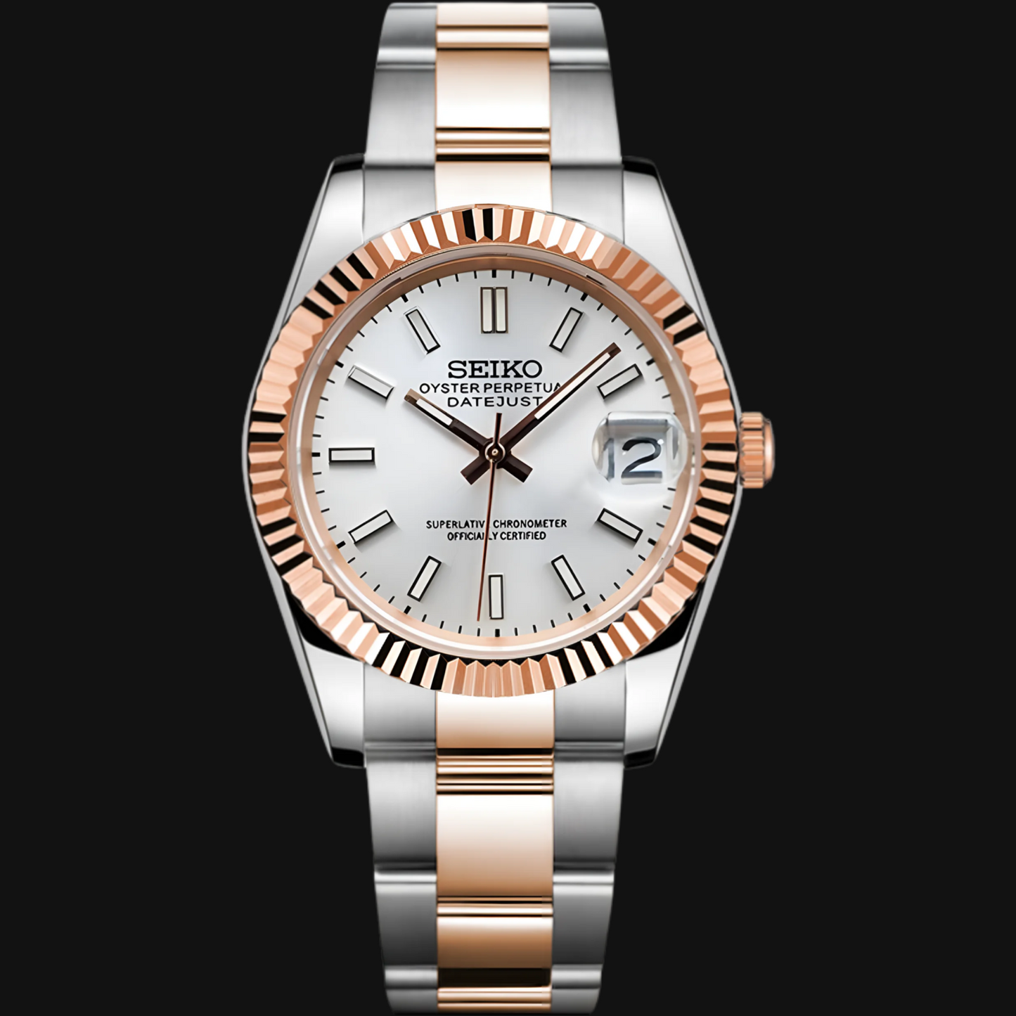 Seiko Mod Datejust "White" Two-Tones